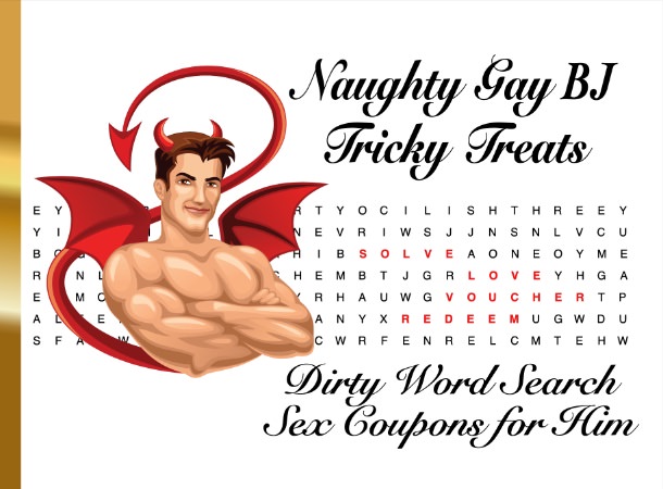Naughty Gay BJ Tricky Treats Dirty Word Search Sex Coupons for Him cover
