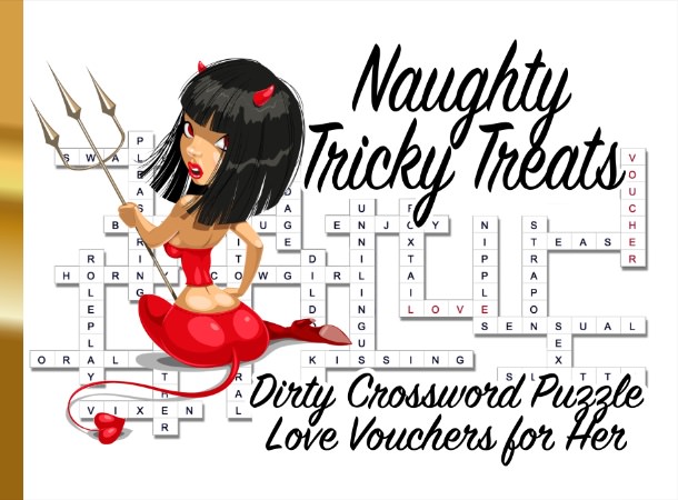 Naughty Tricky Treats Dirty Crossword Puzzle Love Vouchers for Her cover