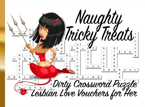 Naughty Tricky Treats Dirty Crossword Puzzle Lesbian Love Vouchers for Her cover