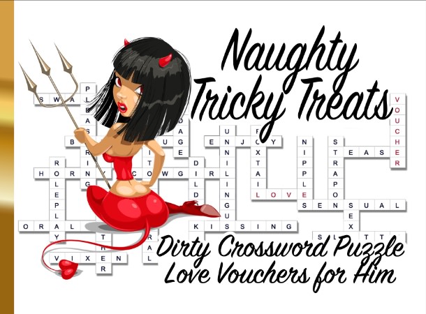 Naughty Tricky Treats Dirty Crossword Puzzle Love Vouchers for Him cover
