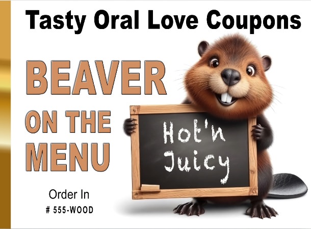 Beaver On The Menu: Tasty Oral Love Coupons cover