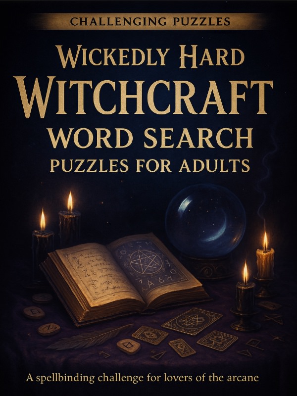 Wickedly Hard Witchcraft Word Search Puzzles for Adults: Challenging Puzzles cover